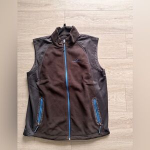 Black Canyon Men’s Fleece Vest XXL Brown Blue Zip Outdoor Layer
